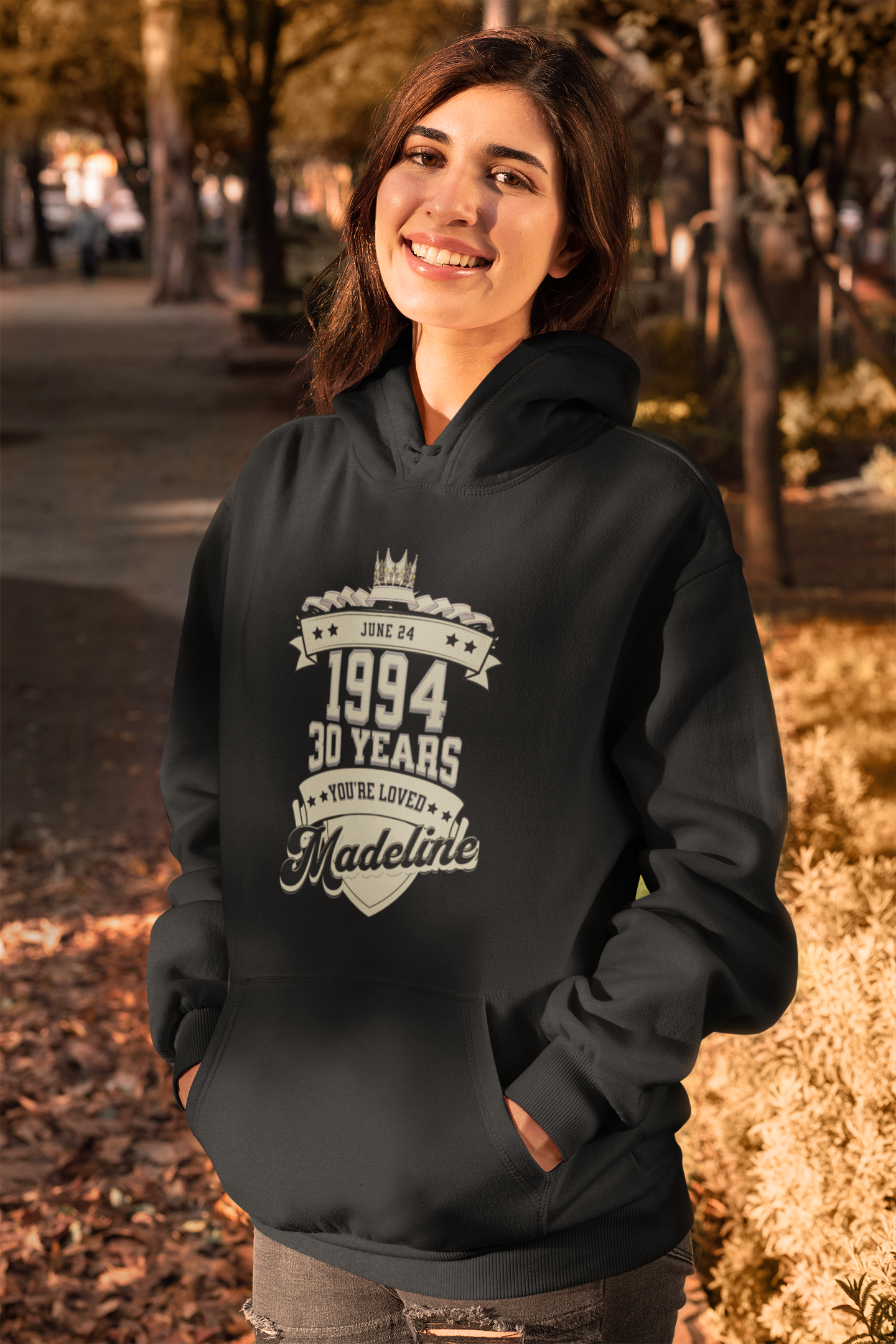 Customizable Birthday Hoodie - Personalized Banner Design with Month, Date, Year, and Description