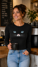 Cat Eyes Women’s Slim Raglan Long Sleeve T-Shirt-9