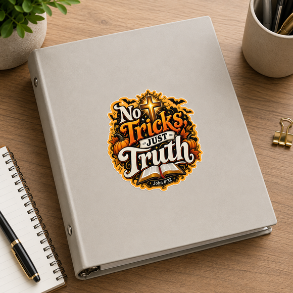 No Tricks, Just Truth Christian Halloween Sticker 3-Pack | John 8:32