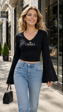 Chosen 1 Peter 2:9 Women's Bell Sleeve Christian Top-4