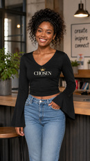 Chosen 1 Peter 2:9 Women's Bell Sleeve Christian Top-2