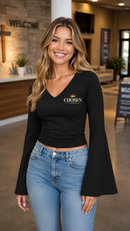 Chosen 1 Peter 2:9 Women's Bell Sleeve Christian Top-7