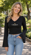 Chosen 1 Peter 2:9 Women's Bell Sleeve Christian Top-9