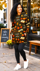 Faith Over Fright Hoodie Dress – Women's Christian Fall Harvest Pumpkin Pullover-2