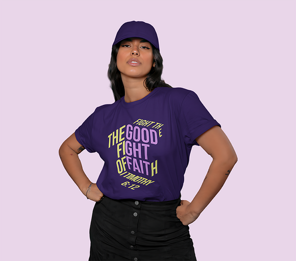 Fight the Good Fight of Faith T-Shirt Unisex - 1 Timothy 6:12 Christian Bible Verse Tee