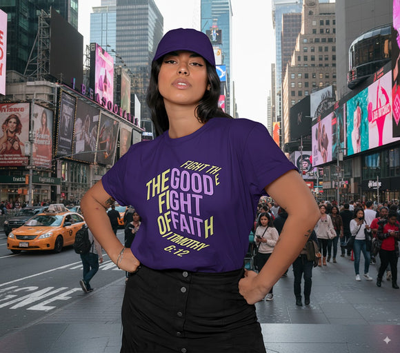 Fight the Good Fight of Faith T-Shirt Unisex - 1 Timothy 6:12 Christian Bible Verse Tee