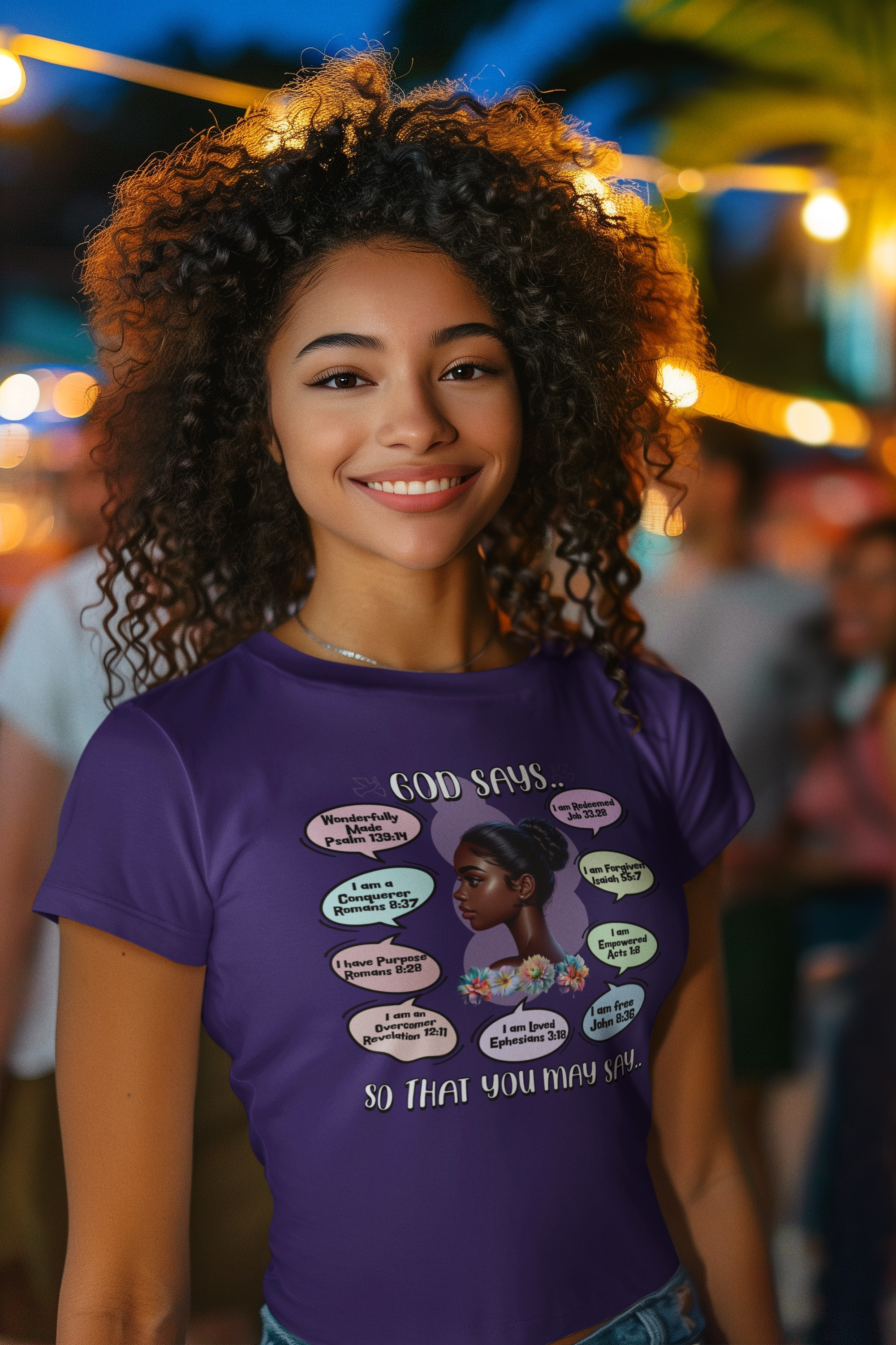 God Says, So That You May Say T-Shirt - Biblical Affirmations Design for Women of Color