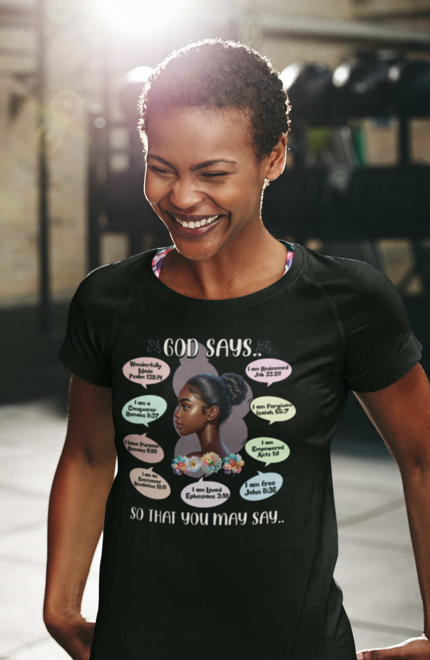 God Says, So That You May Say T-Shirt - Biblical Affirmations Design for Women of Color