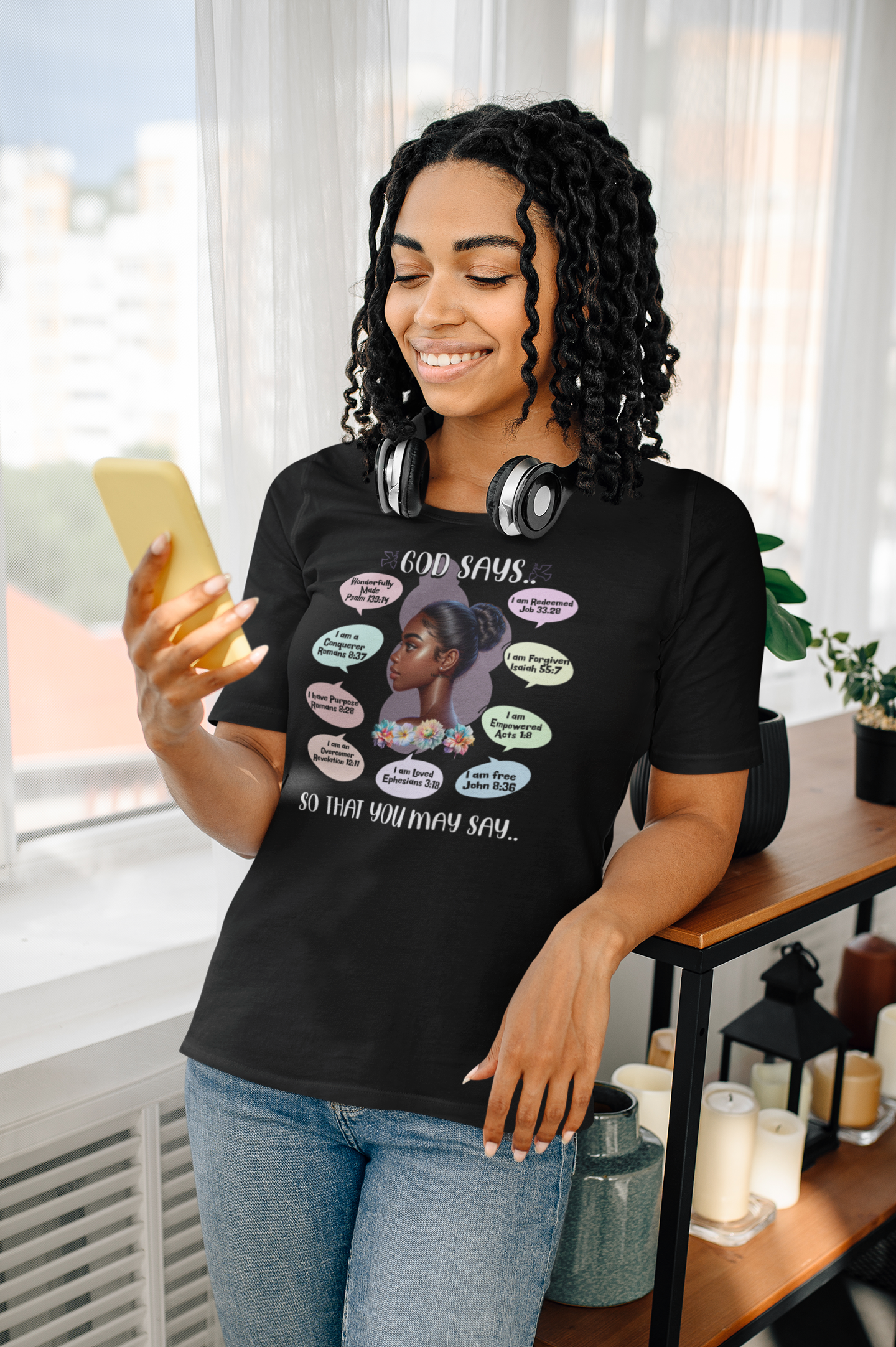 God Says, So That You May Say T-Shirt - Biblical Affirmations Design for Women of Color