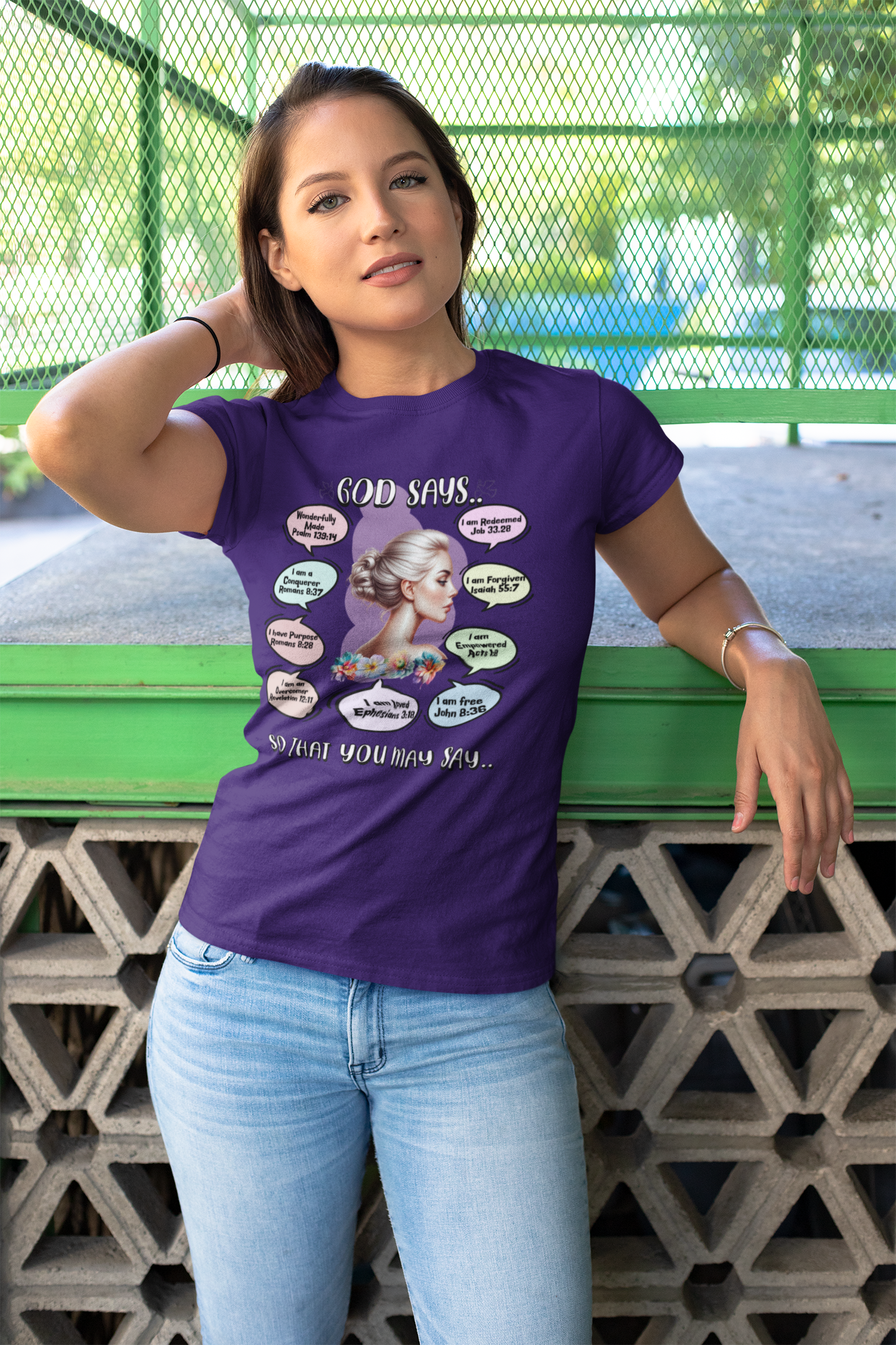 "God Says" T-Shirt - Biblical Affirmations Illustration designed for Woman