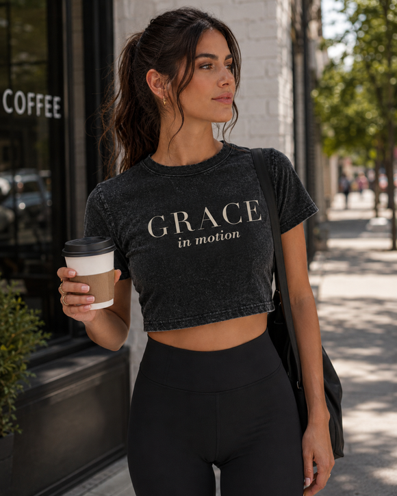 Grace in Motion Women’s Snow-Washed Crop Top