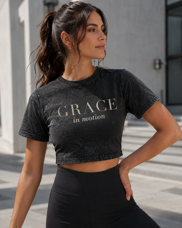 Grace in Motion Women’s Snow-Washed Crop Top