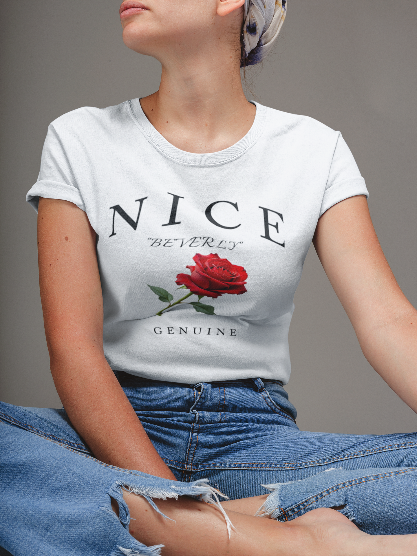 Personalized NICE Comfort Colors 1717 Red Rose T-Shirt