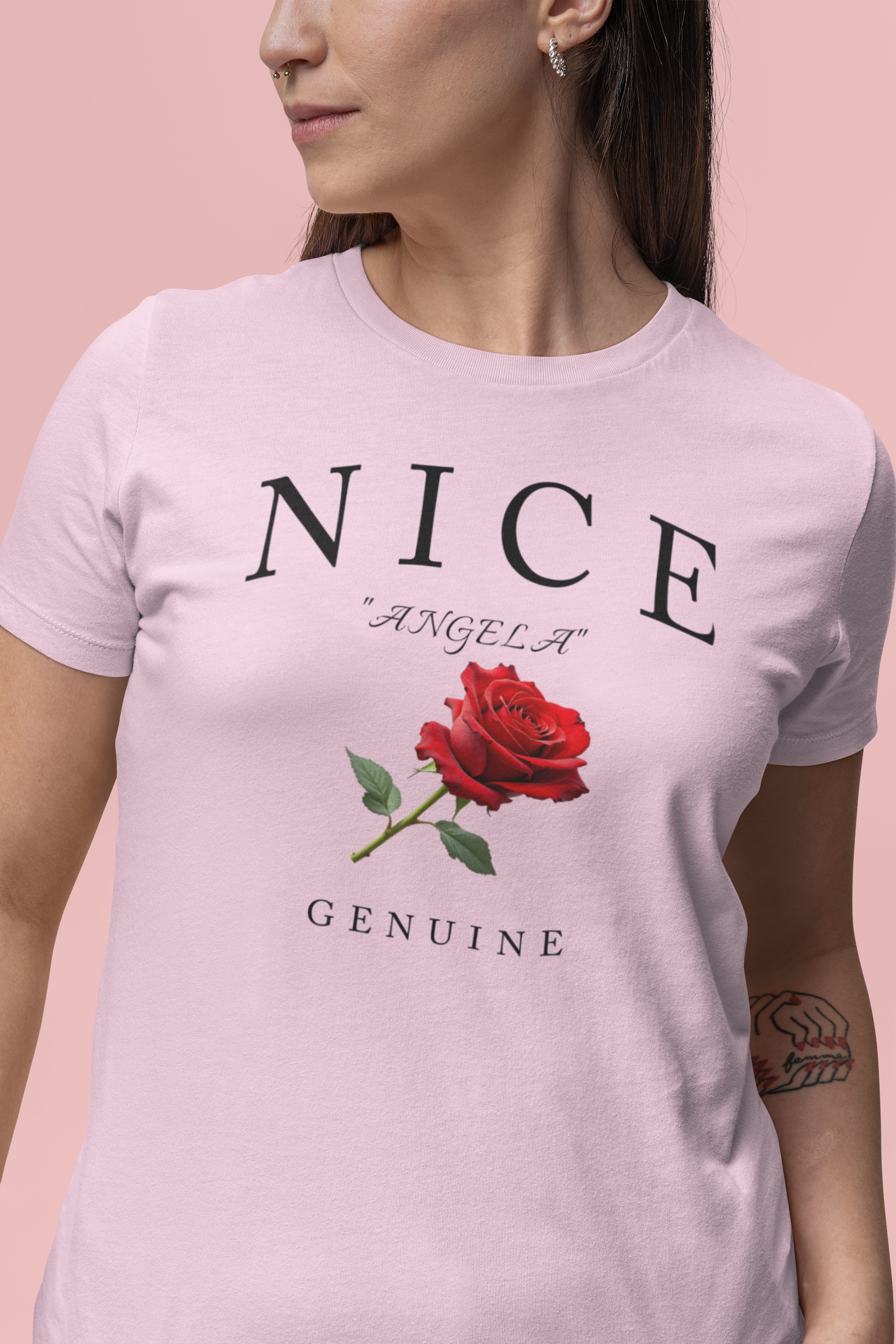 Personalized NICE Comfort Colors 1717 Red Rose T-Shirt