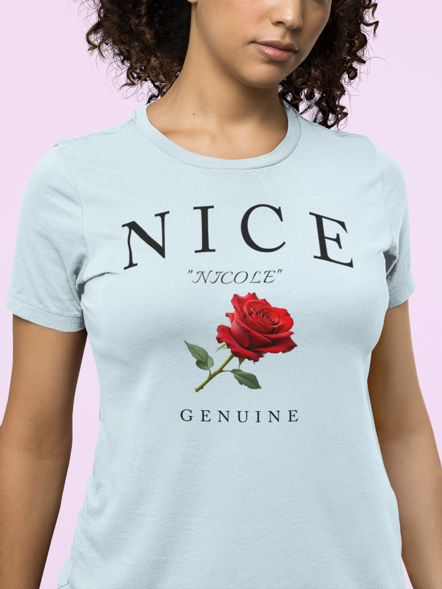 Personalized NICE Comfort Colors 1717 Red Rose T-Shirt