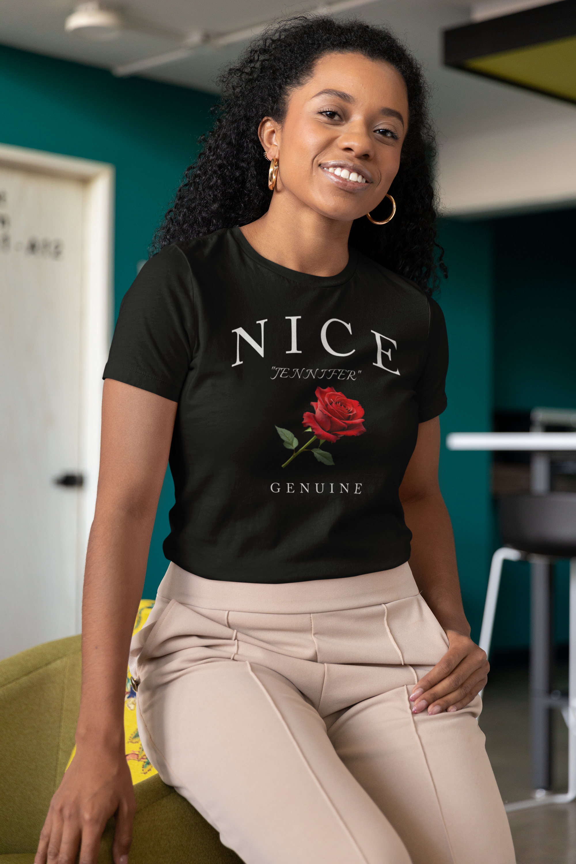 Personalized NICE Comfort Colors 1717 Red Rose T-Shirt