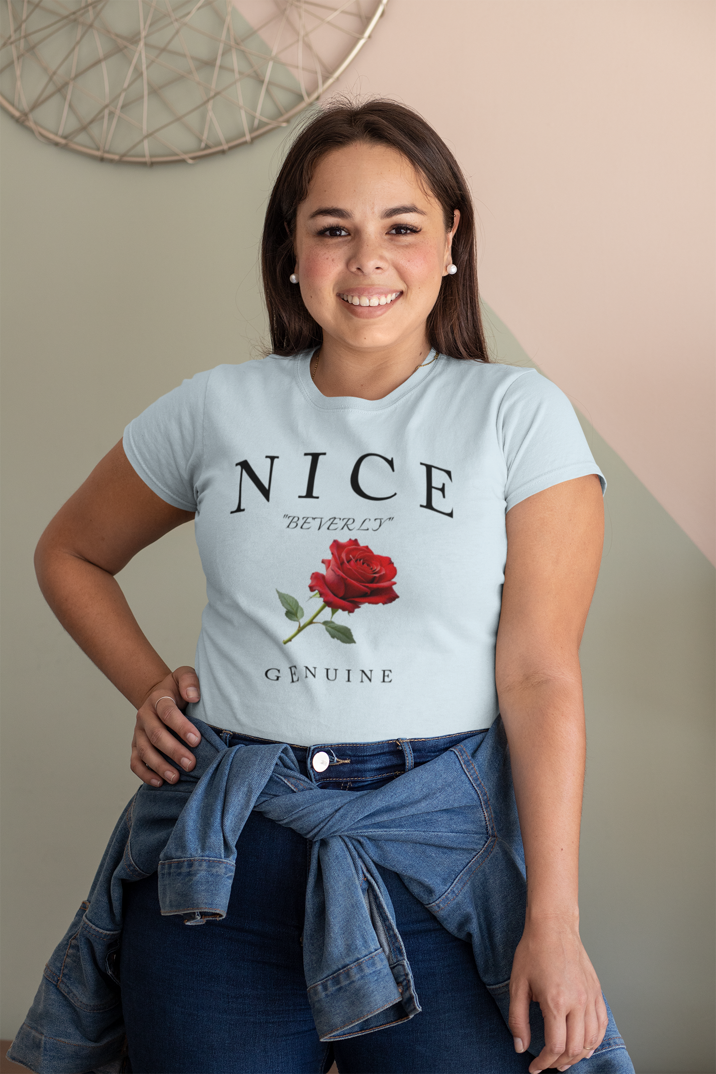 Personalized NICE Comfort Colors 1717 Red Rose T-Shirt