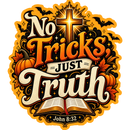 No Tricks, Just Truth Christian Halloween Sticker 3-Pack | John 8:32-1
