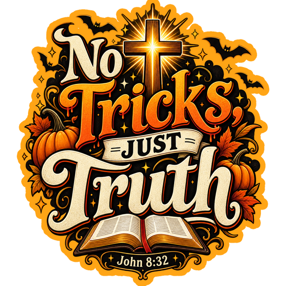 No Tricks, Just Truth Christian Halloween Sticker 3-Pack | John 8:32