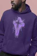 Purple Cross Graphic Hoodie, Faith-Based  Christian Sweatshirt | Bold Cross Design | Unisex Comfort Fit-1