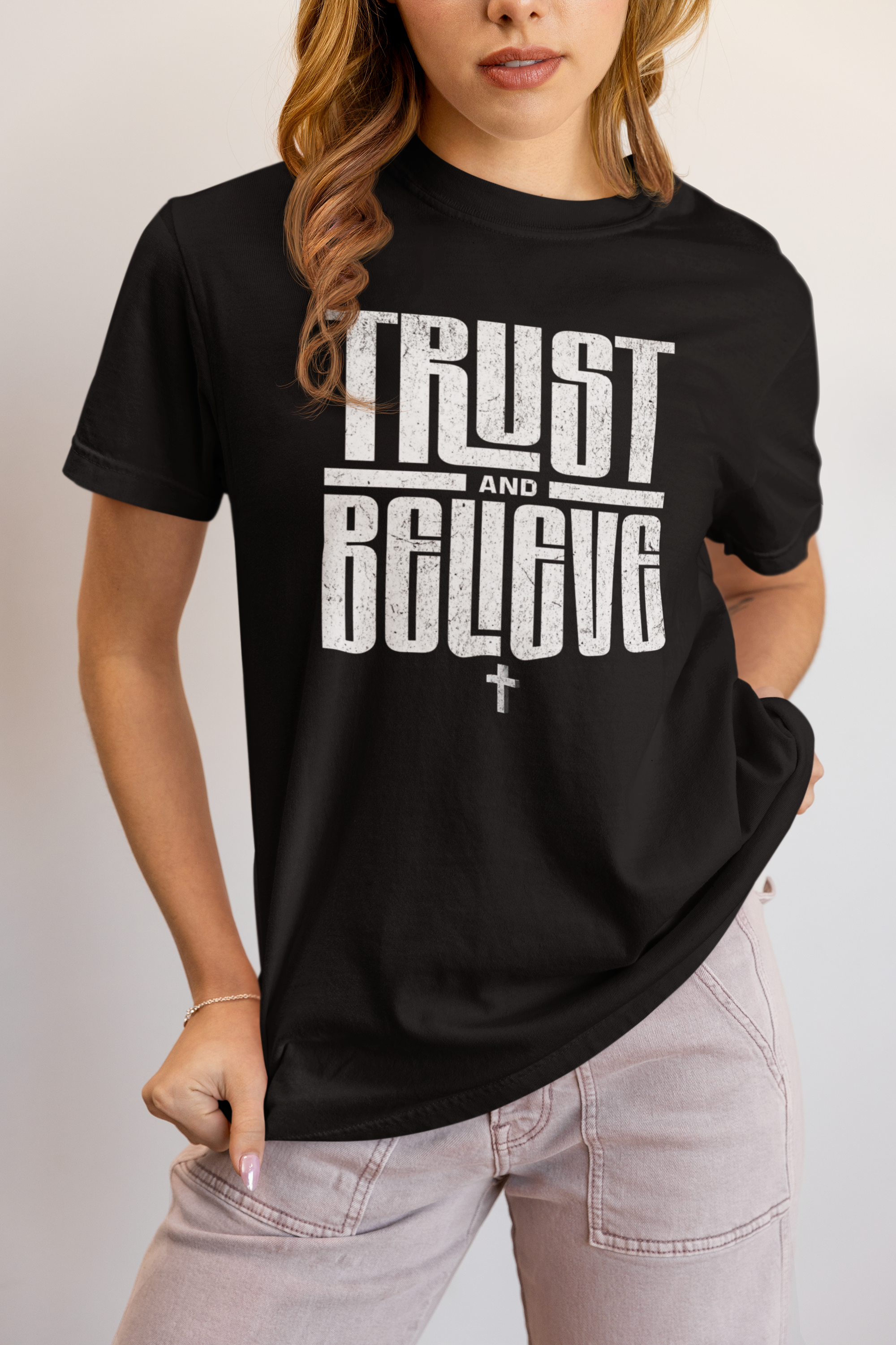 Trust and Believe Tee - Inspirational Unisex Jersey Short Sleeve Shirt, Faith Apparel, Motivational Gift, Casual Wear, Daily Reminder,