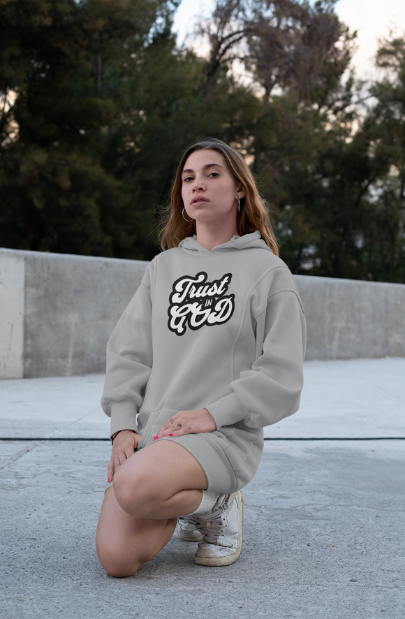 Trust in God Hoodie Dress – Christian Faith Long Hoodie for Women