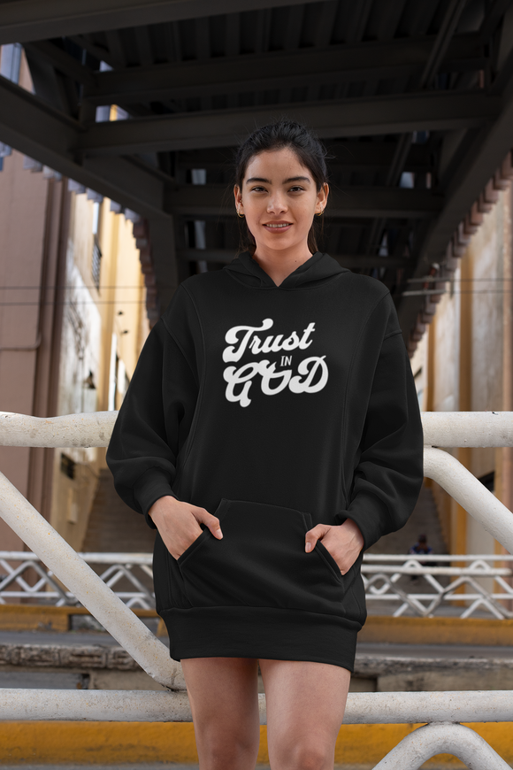 Trust in God Hoodie Dress – Christian Faith Long Hoodie for Women