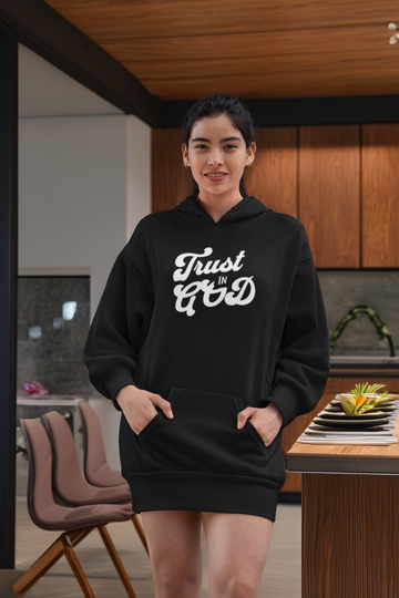 Trust in God Hoodie Dress – Christian Faith Long Hoodie for Women