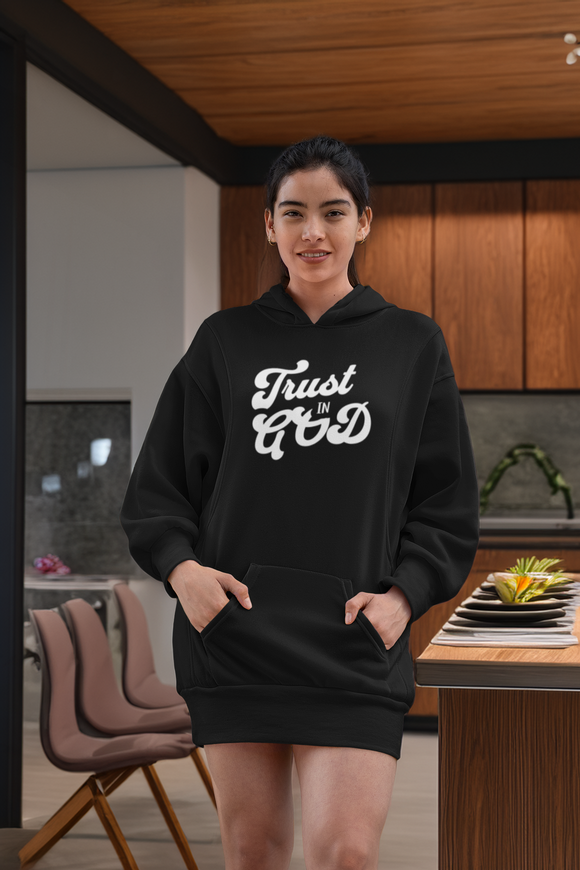 Trust in God Hoodie Dress – Christian Faith Long Hoodie for Women