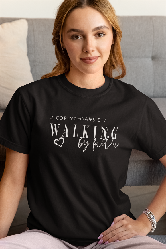 Walking by Faith Tee, Christian Gift, Unisex Style, Spiritual Vibe