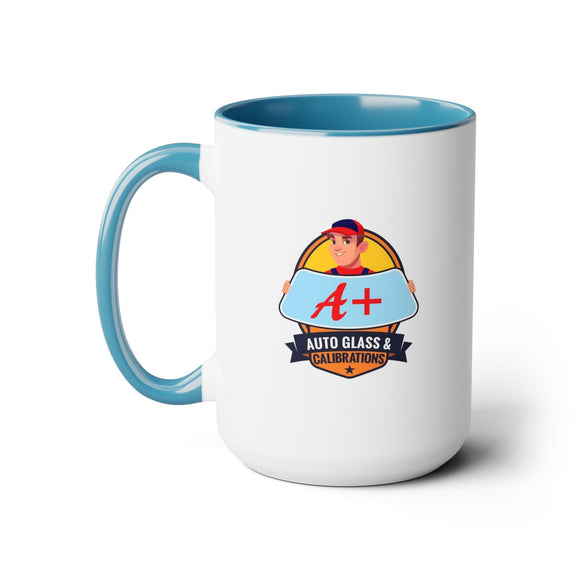 A+ Auto Custom Two - Tone Coffee Mugs, 15oz - Encore2wo15ozLight Blue
