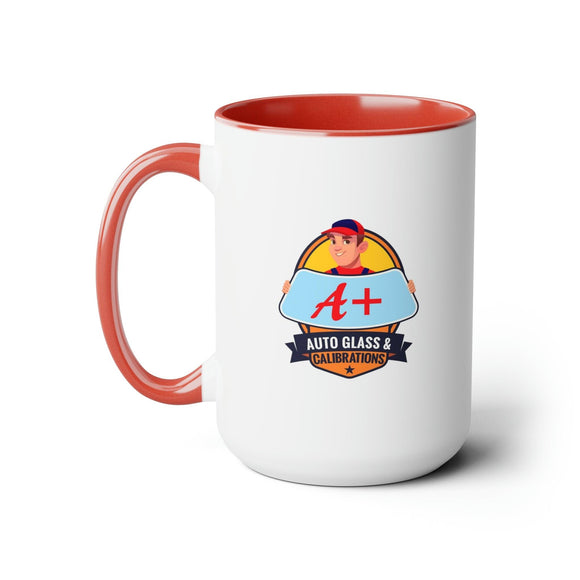 A+ Auto Custom Two - Tone Coffee Mugs, 15oz - Encore2wo15ozRed