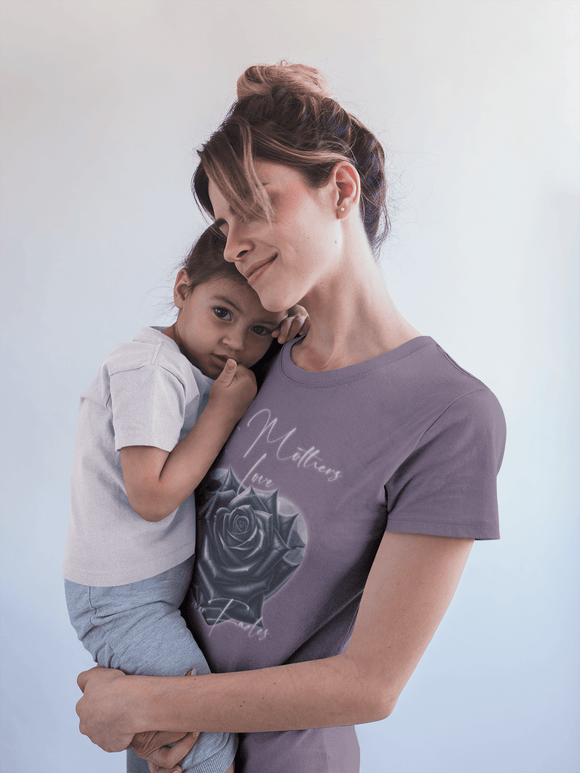 A Mother's Love Never Fades Black Rose Graphic Tee Memorial Mother's Day Shirt - Encore2woBerryS