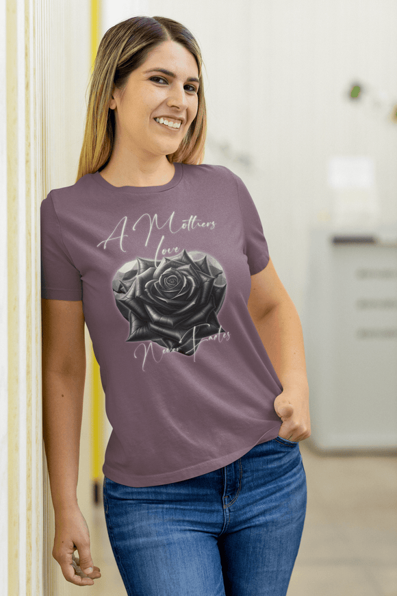 A Mother's Love Never Fades Black Rose Graphic Tee Memorial Mother's Day Shirt - Encore2woChiliS