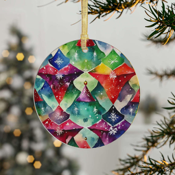Acrylic Christmas Joy Ornament For Christmas Trees, Office Cubes and Walls - Encore2wo1 pcRoundOne size