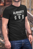 Almighty Is A Pronoun for God T-Shirt, Text - Based Christian Faith - Inspired Apparel - Encore2woBlackS