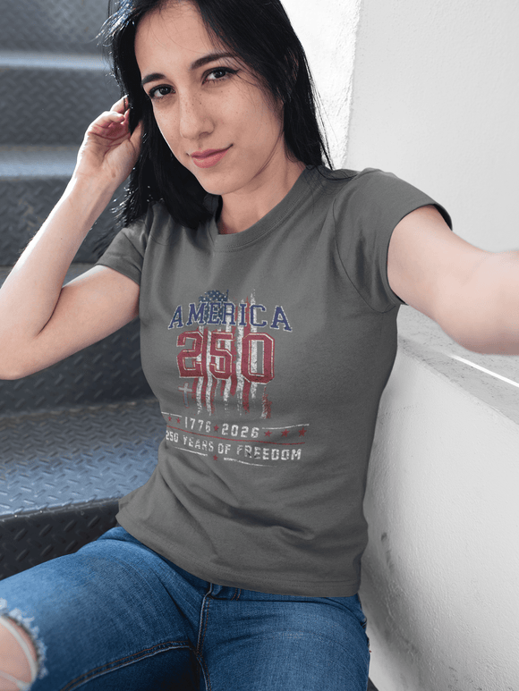 America 250 T-Shirt | 1776–2026 250 Years of Freedom Patriotic July 4th Tee - Encore2woPepperS