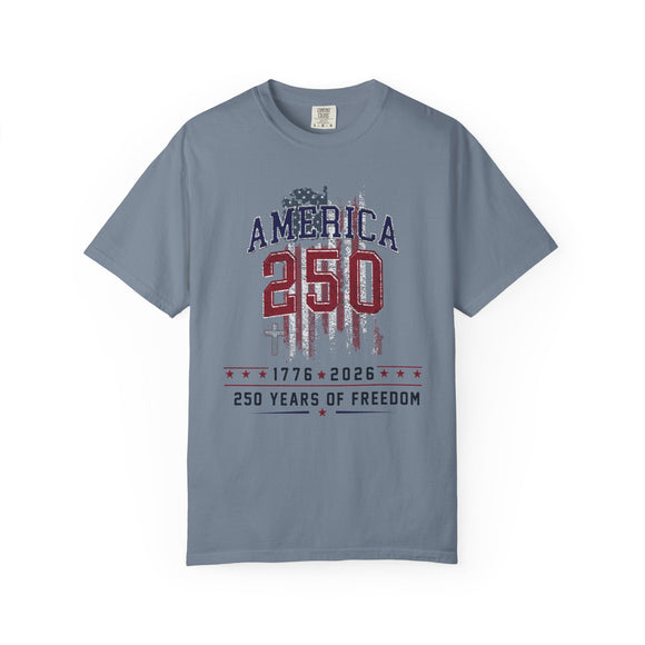 America 250 T-Shirt | 1776–2026 250 Years of Freedom Patriotic July 4th Tee - Encore2woBlackS