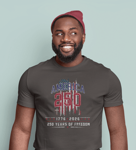 America 250 T-Shirt | 1776–2026 250 Years of Freedom Patriotic July 4th Tee - Encore2woGraphiteS