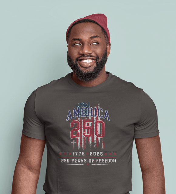 America 250 T-Shirt | 1776–2026 250 Years of Freedom Patriotic July 4th Tee - Encore2woGraphiteS