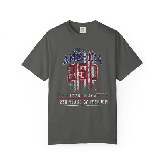 America 250 T-Shirt | 1776–2026 250 Years of Freedom Patriotic July 4th Tee - Encore2woBlackS