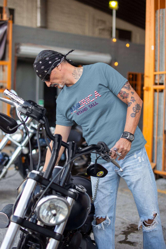 America Stand Tall Unisex T-Shirt - Encore2woSteel BlueS