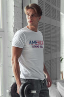 America Stand Tall Unisex T-Shirt - Encore2woSteel BlueS