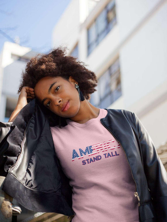 America Stand Tall Unisex T-Shirt - Encore2woPinkS