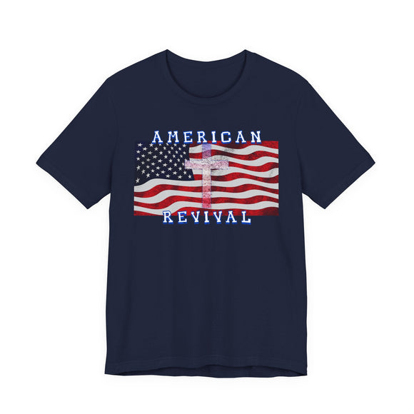 American Revival Christian Patriotic Graphic Tee Faith and Freedom Shirt - Encore2woRedS