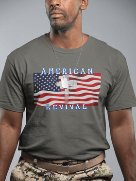 American Revival Christian Patriotic Graphic Tee Faith and Freedom Shirt - Encore2woArmyS