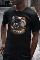 Artemis II Lunar Mission Graphic Tee NASA Inspired Space Exploration Shirt - Encore2woBlackS