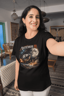 Artemis II Lunar Mission Graphic Tee NASA Inspired Space Exploration Shirt - Encore2woBlackS