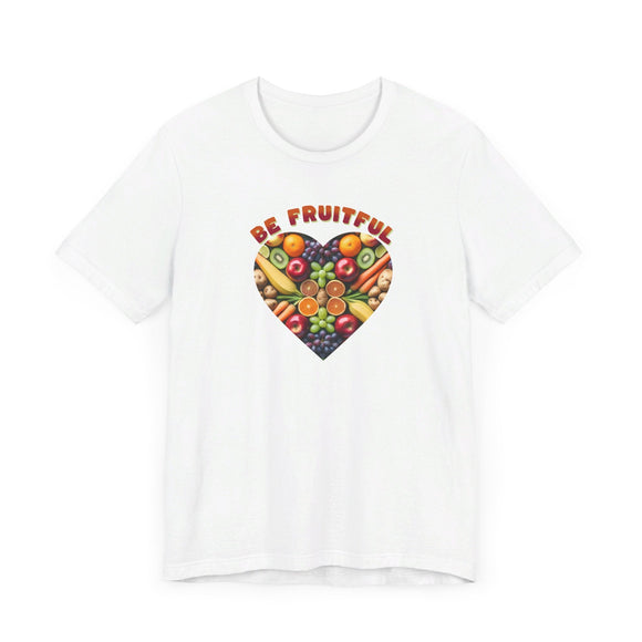 Be Fruitful Heart - Shaped Fruit Design T-Shirt - Encore2woWhiteS