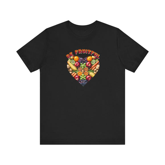 Be Fruitful Heart - Shaped Fruit Design T-Shirt - Encore2woBlackS